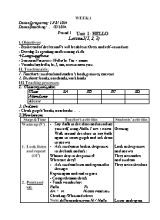 Giáo án Tiếng Anh Lớp 3 - Tiết 1 đến 30 - Năm học 2014-2015
